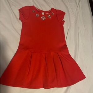 Gymboree Red Fit and Flare Dress with Flutter Cap Sleeves